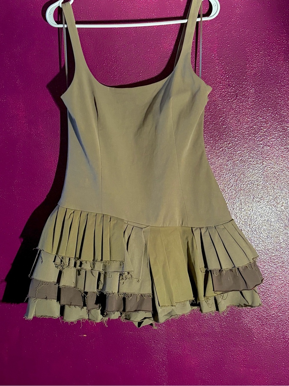 ZARA pleated ruffled skater dress